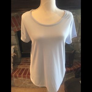 Beautiful soft blue open back t-shirt